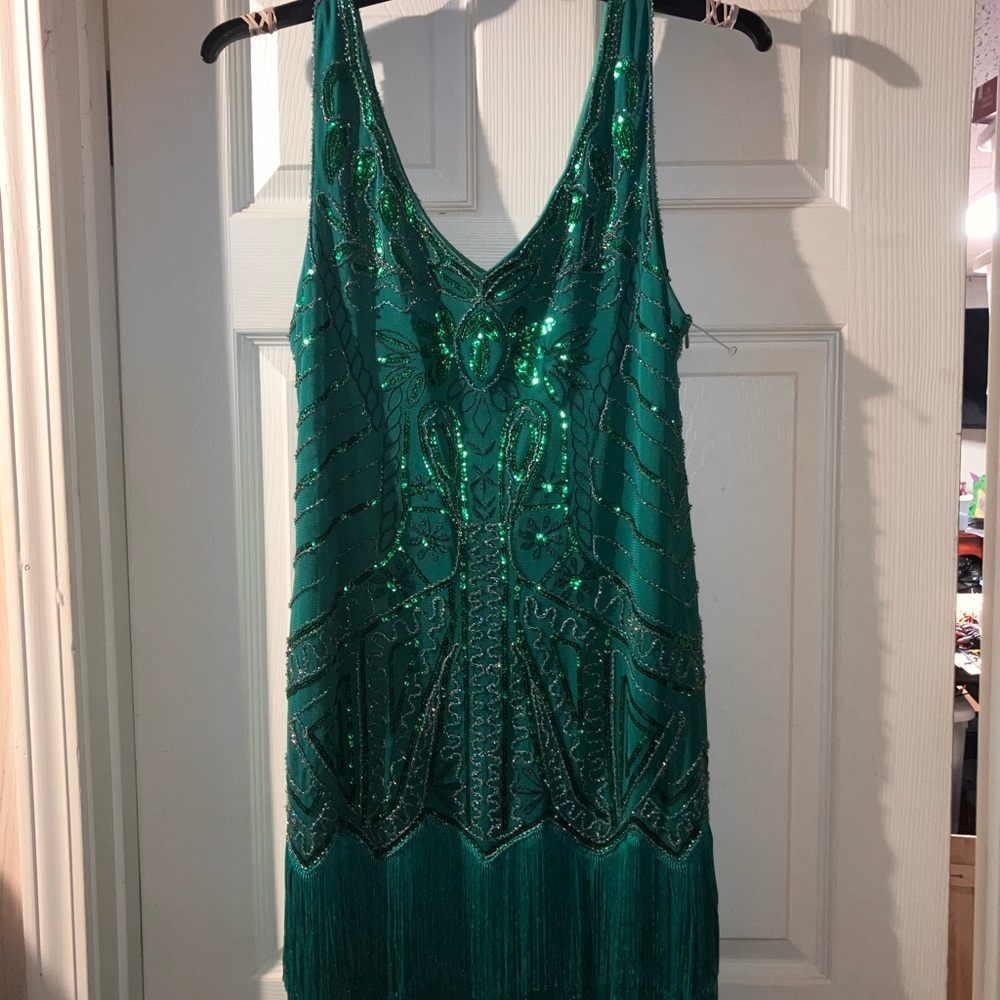 Emerald Green Sequin Dress